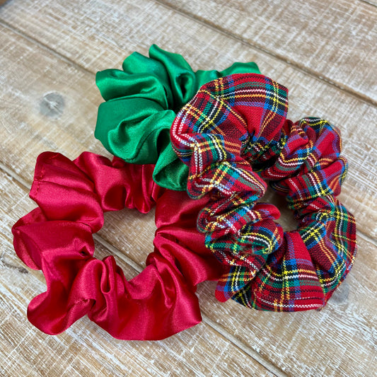 Satin & Plaid Scrunchie 3-Pack