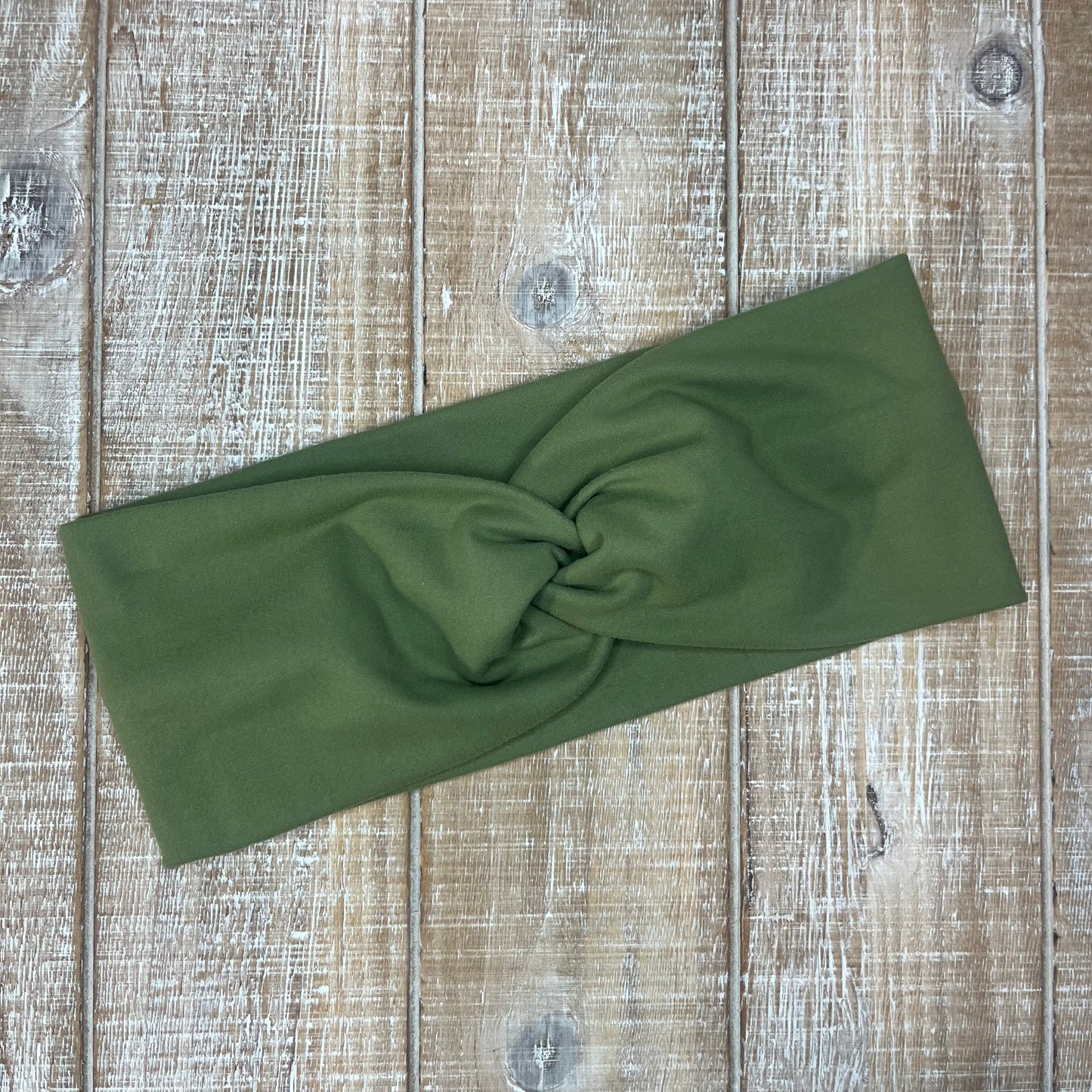 Military Green Solid Untangled Headwrap