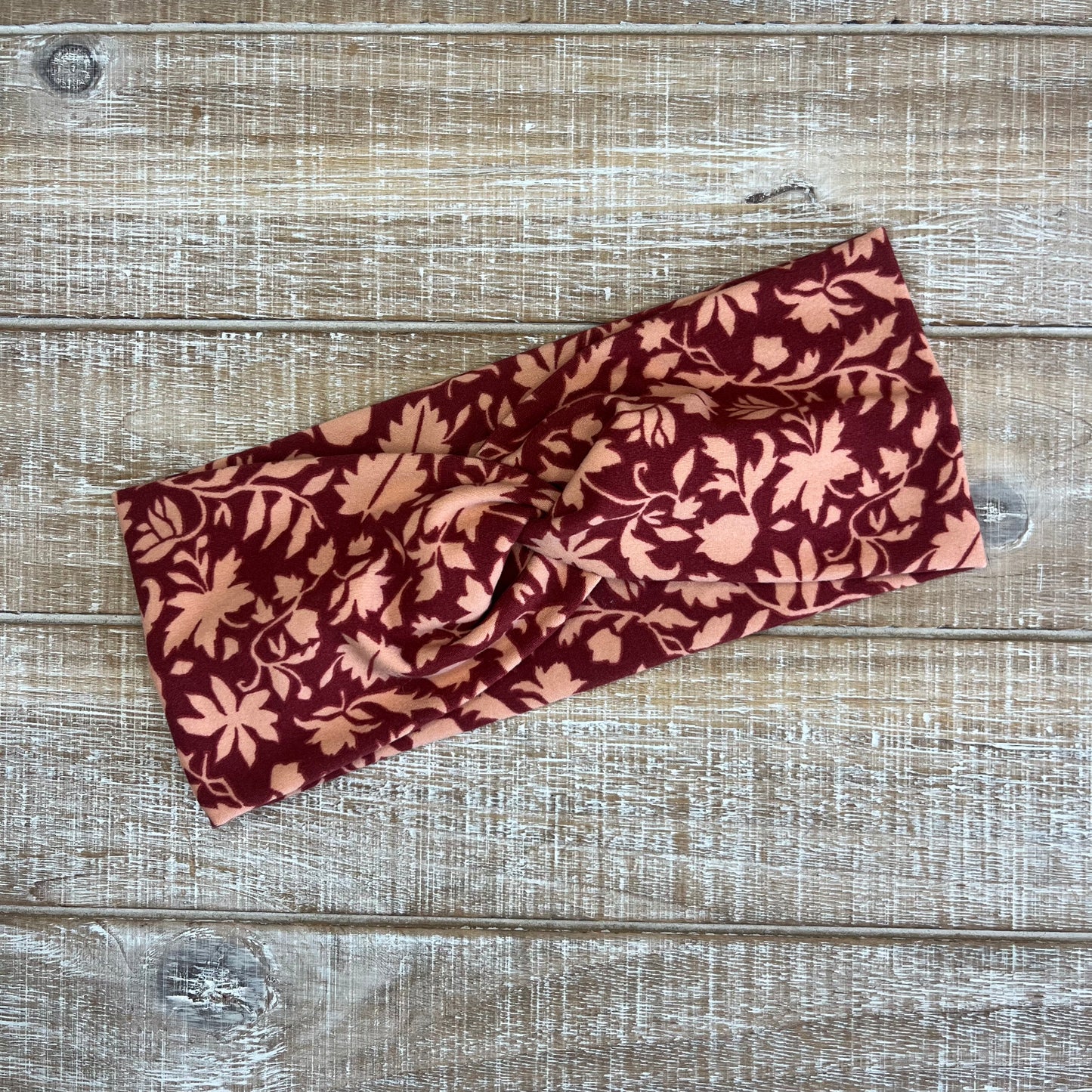 Maroon Maple Leaves Untangled Headwrap