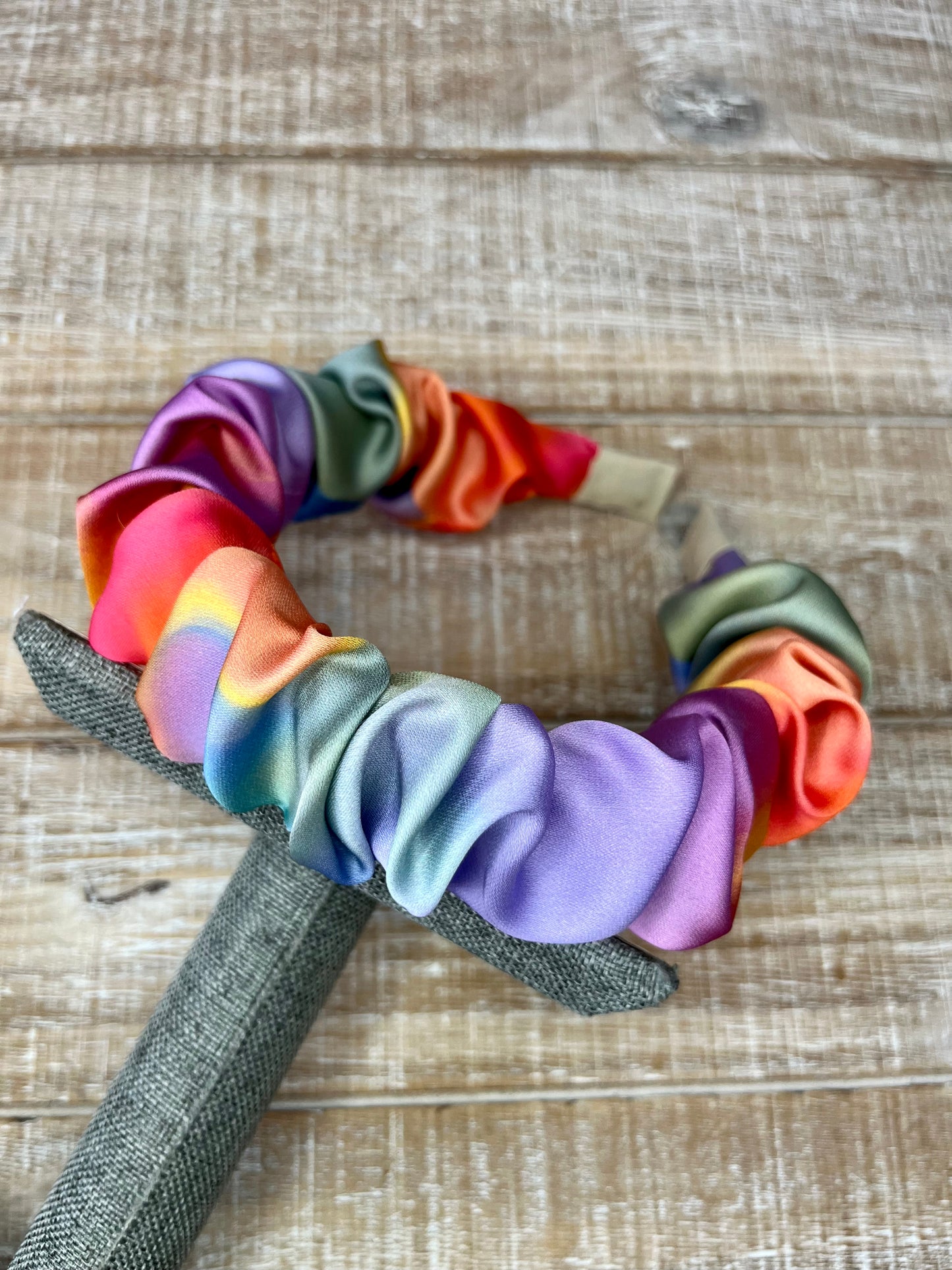 Watercolor Rainbow Scrunchie Headband