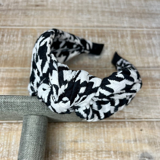 Knit Houndstooth Top-Knotch Headband