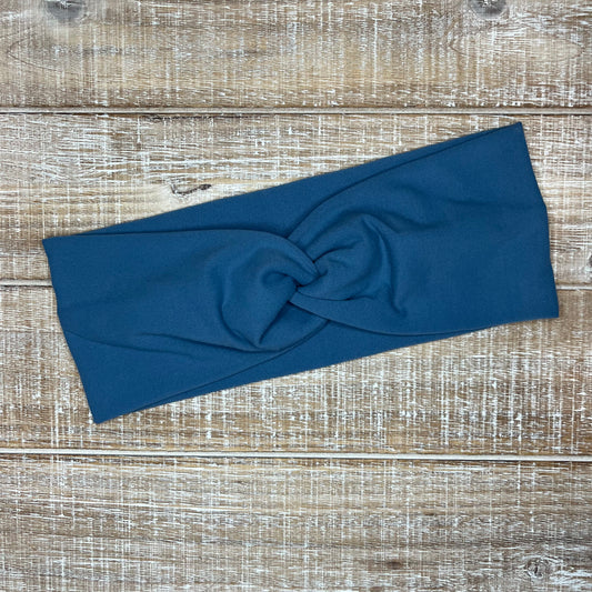 Dusty Blue Solid Untangled Headwrap